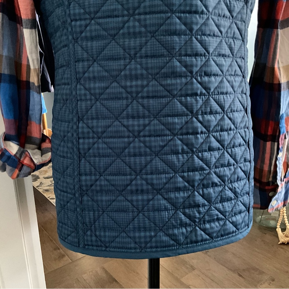 Reversible Land’s End Vest Blue Plaid Double-Sided Vest Women’s Medium Vest - Picture 7 of 10